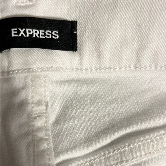 Express White Jean Shorts Distressed Denim - Picture 2 of 8